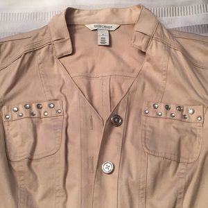 Khaki bling blazer jacket size 8